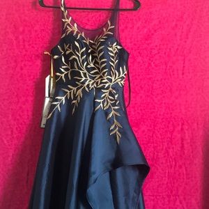 Beautiful navy blue/gold never worn elegant dress.